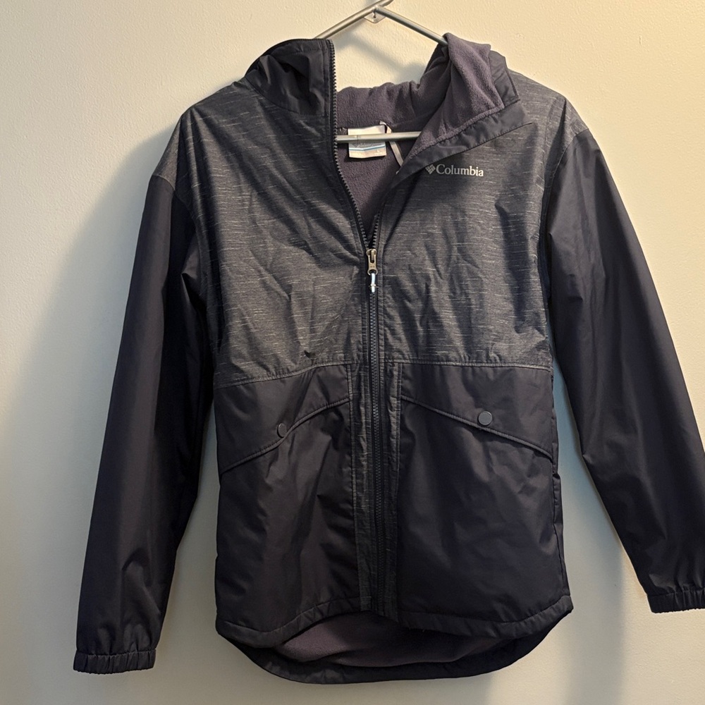Columbia Kids' Gray and Black Rain Jacket